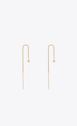 long chain star earrings in metal
