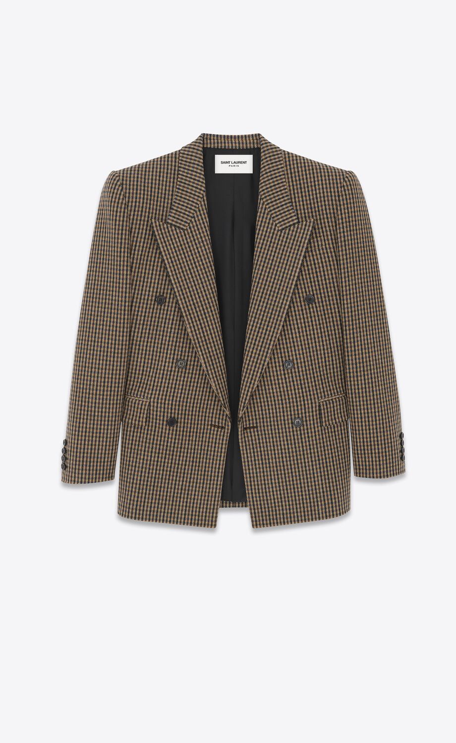 Oversized jacket in Vichy wool | Saint Laurent | YSL.com