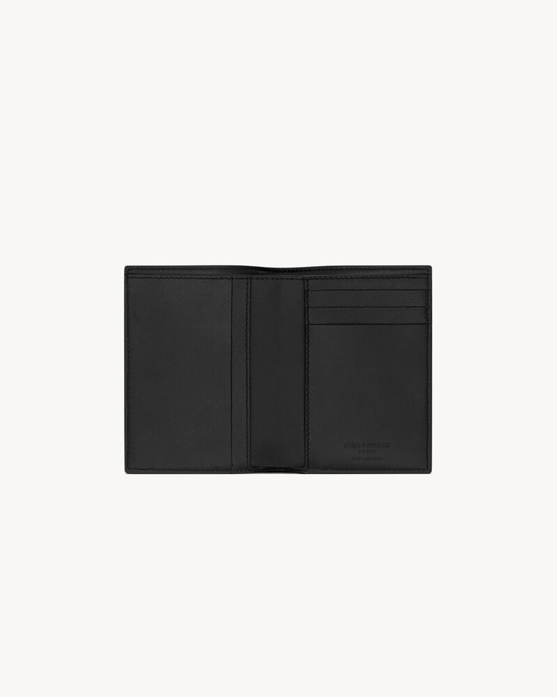 Saint Laurent Paris credit card wallet in coated bark leather