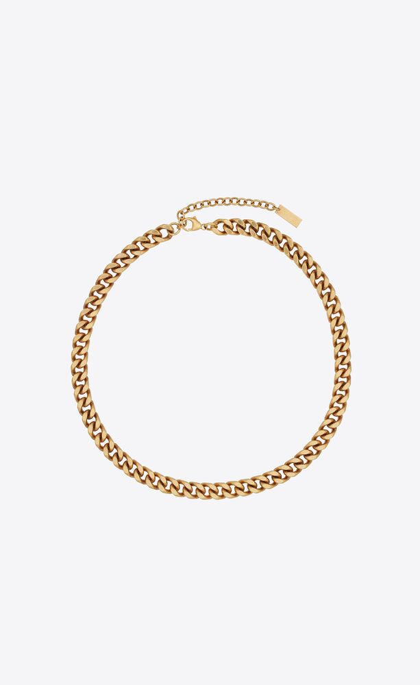 Medium curb chain necklace in metal | Saint Laurent | YSL.com