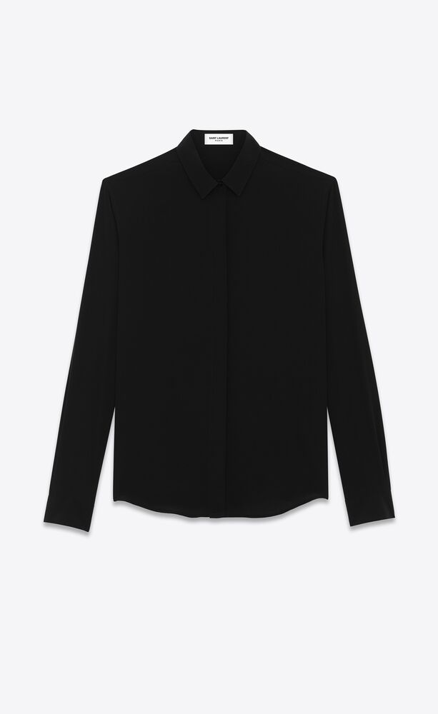 Shirt in silk crêpe | Saint Laurent | YSL.com