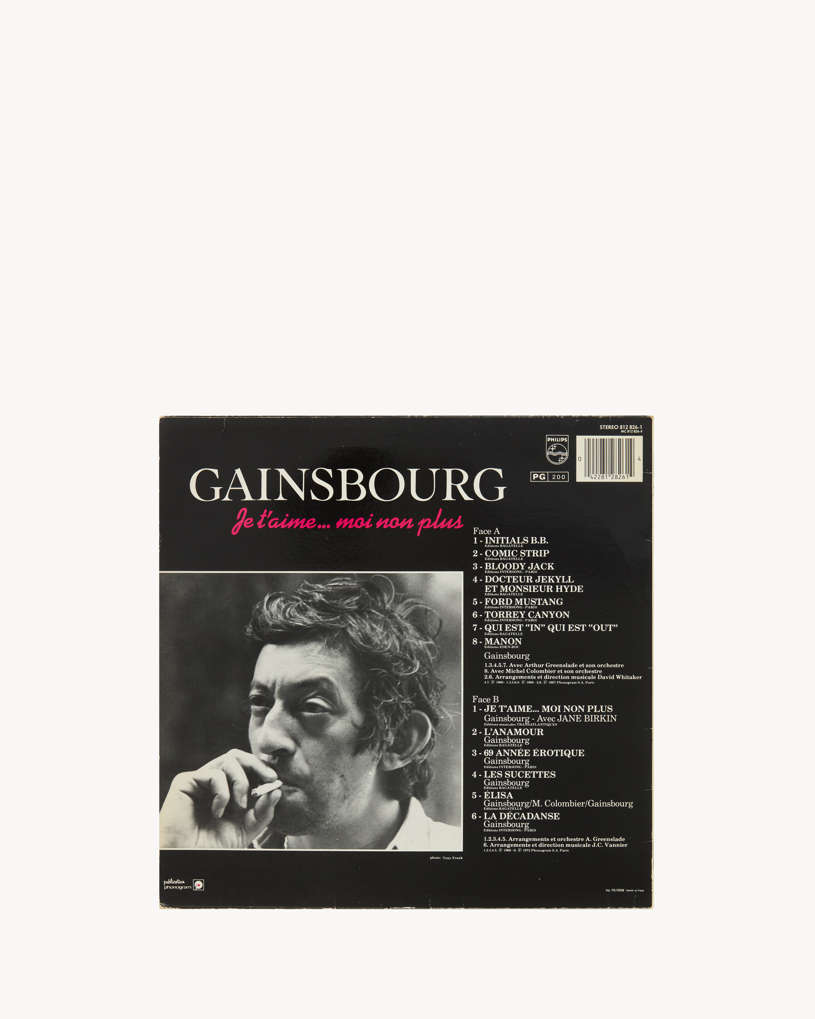 SERGE GAINSBOURG 1966 à 1968 ブラック | Saint Laurent | YSL JA-JP