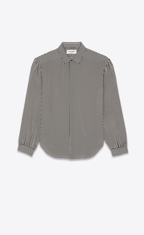 oversized shirt in striped crepe de chine