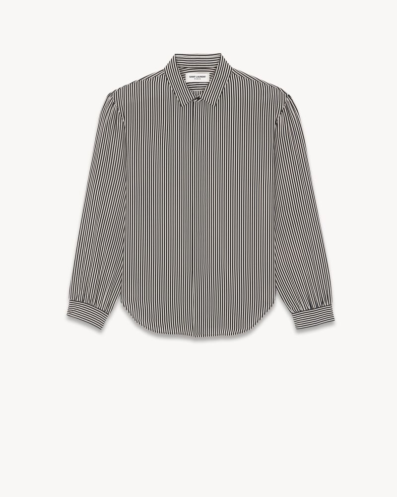 oversized shirt in striped crepe de chine