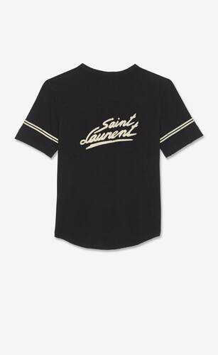 t-shirt „saint laurent“ mit 50er-jahre-signatur im destroyed-look
