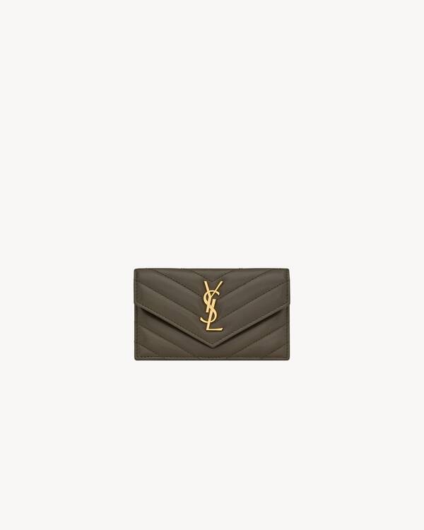 CASSANDRE MATELASSÉ FRAGMENTS FLAP CARD CASE IN LAMBSKIN