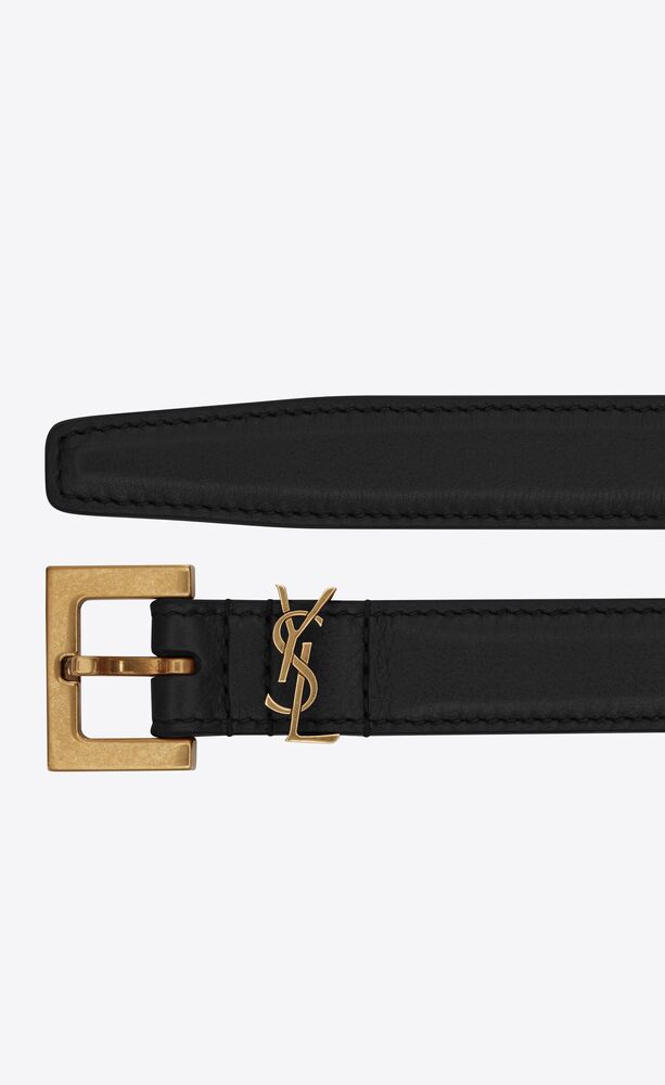 CASSANDRE THIN belt with square buckle in lacquered leather | Saint Laurent | YSL.com