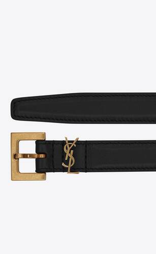 CASSANDRE THIN BELT WITH SQUARE BUCKLE IN BOX SAINT LAURENT LEATHER ...