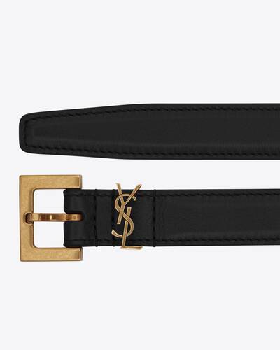 cassandre thin belt with square buckle in box saint laurent leather