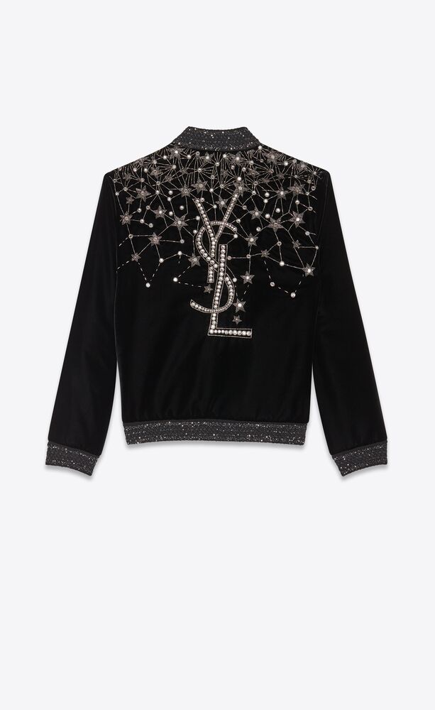 YSL varsity jacket in embroidered velvet Saint Laurent United States