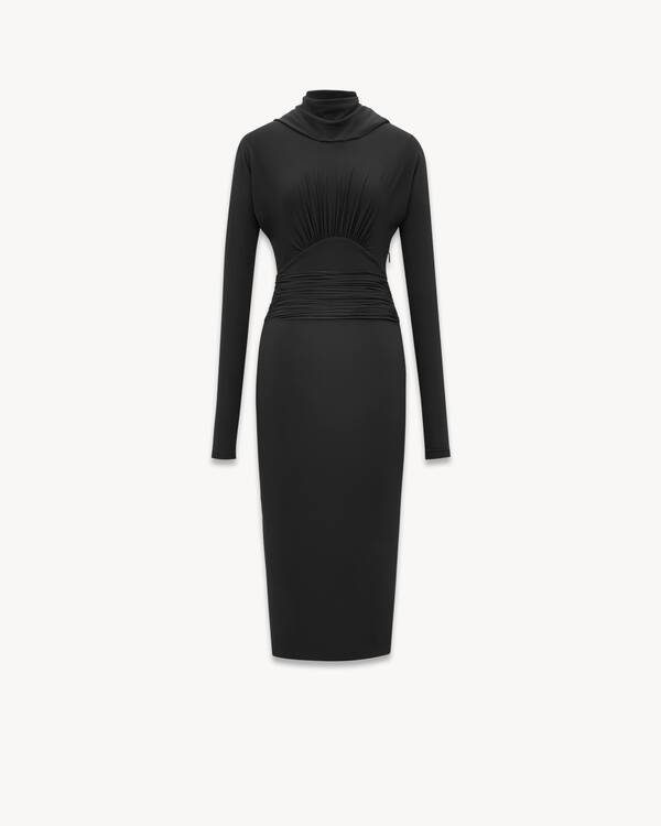 ワンピース SAINT LAURENT Black Jersey Long Dress Black Twisted stretch-jersey maxi dress | SAINT LAURENT