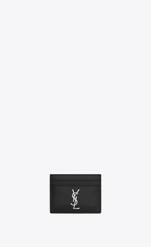 porta carte monogram in pelle nera
