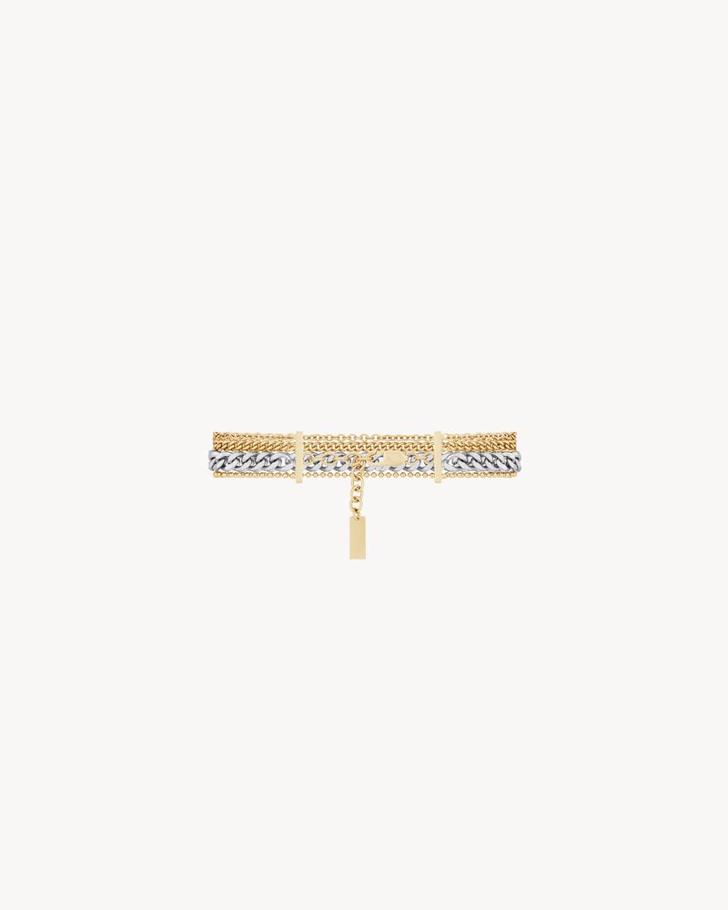 multi-chain bracelet in 18K yellow gold and 18K grey gold