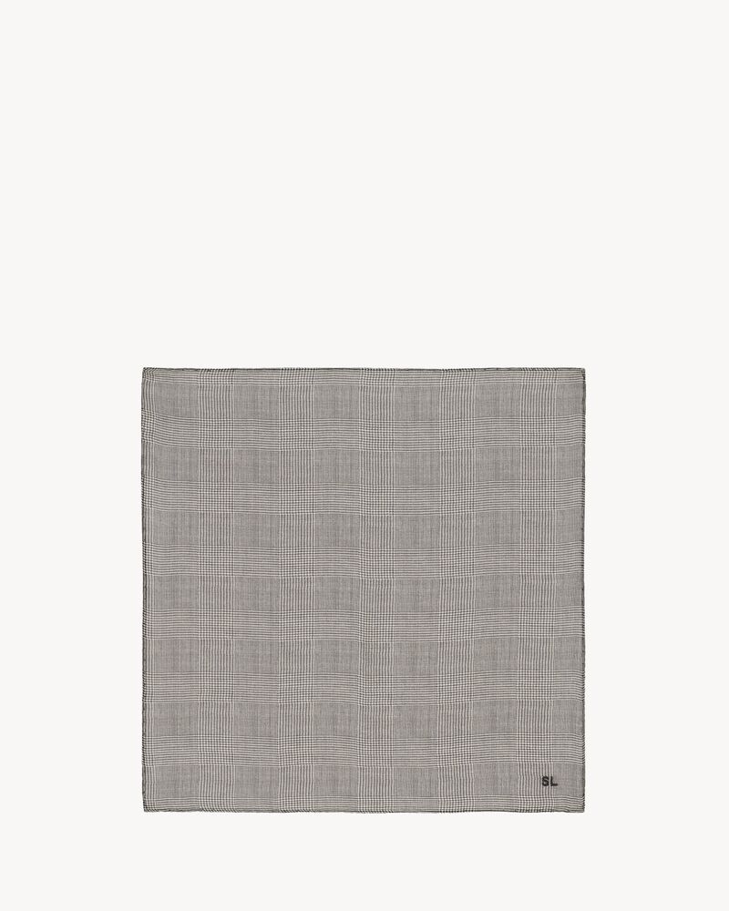 SL pocket square scarf in prince of wales silk charmeuse