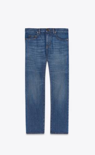 authentic straight jeans in blue ink wash denim