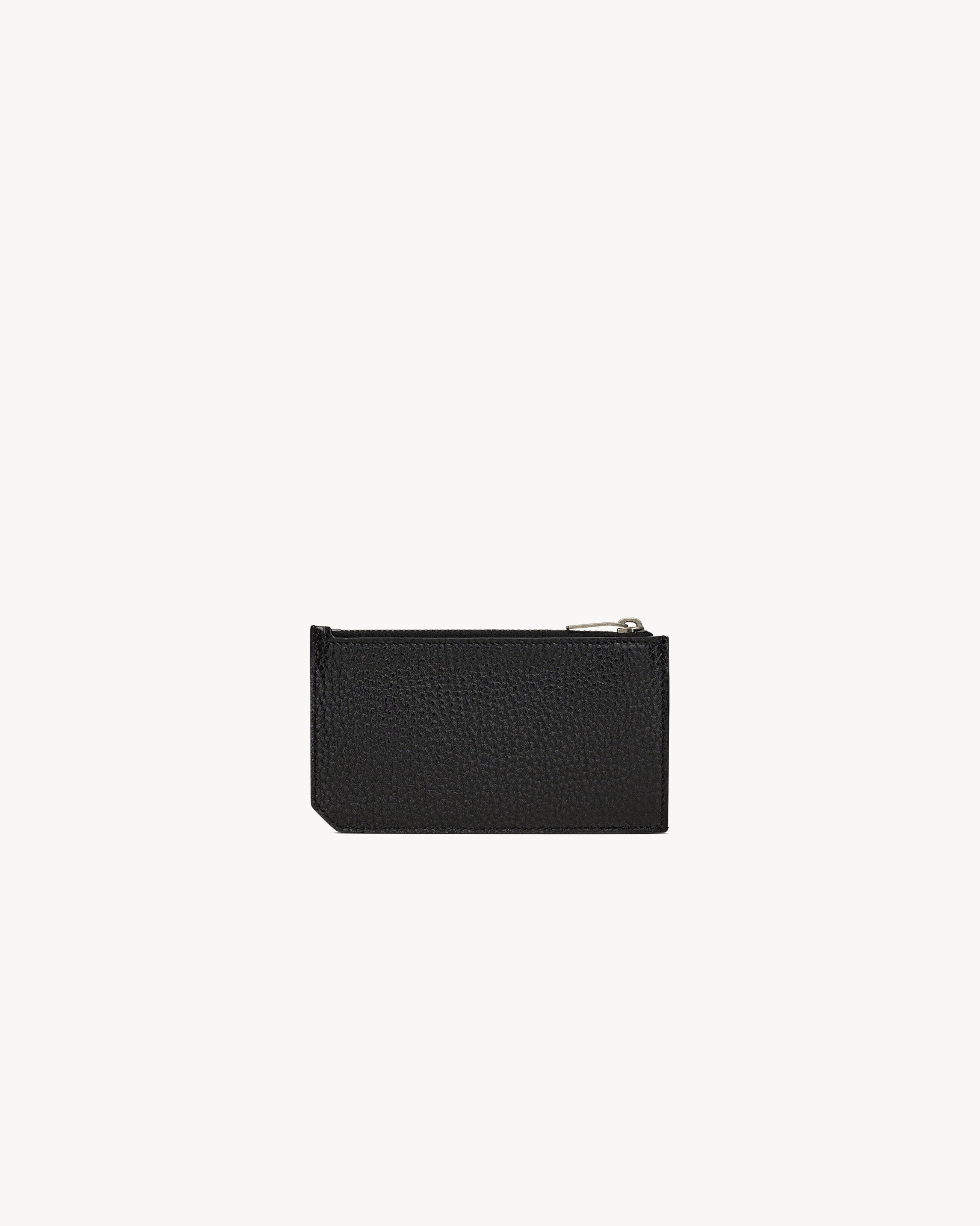 TINY CASSANDRE FRAGMENTS ZIPPED CARD CASE IN GRAINED LEATHER