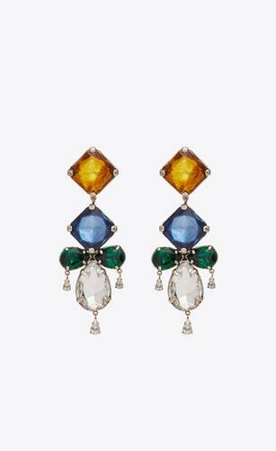 baroque rhinestone earrings in metal