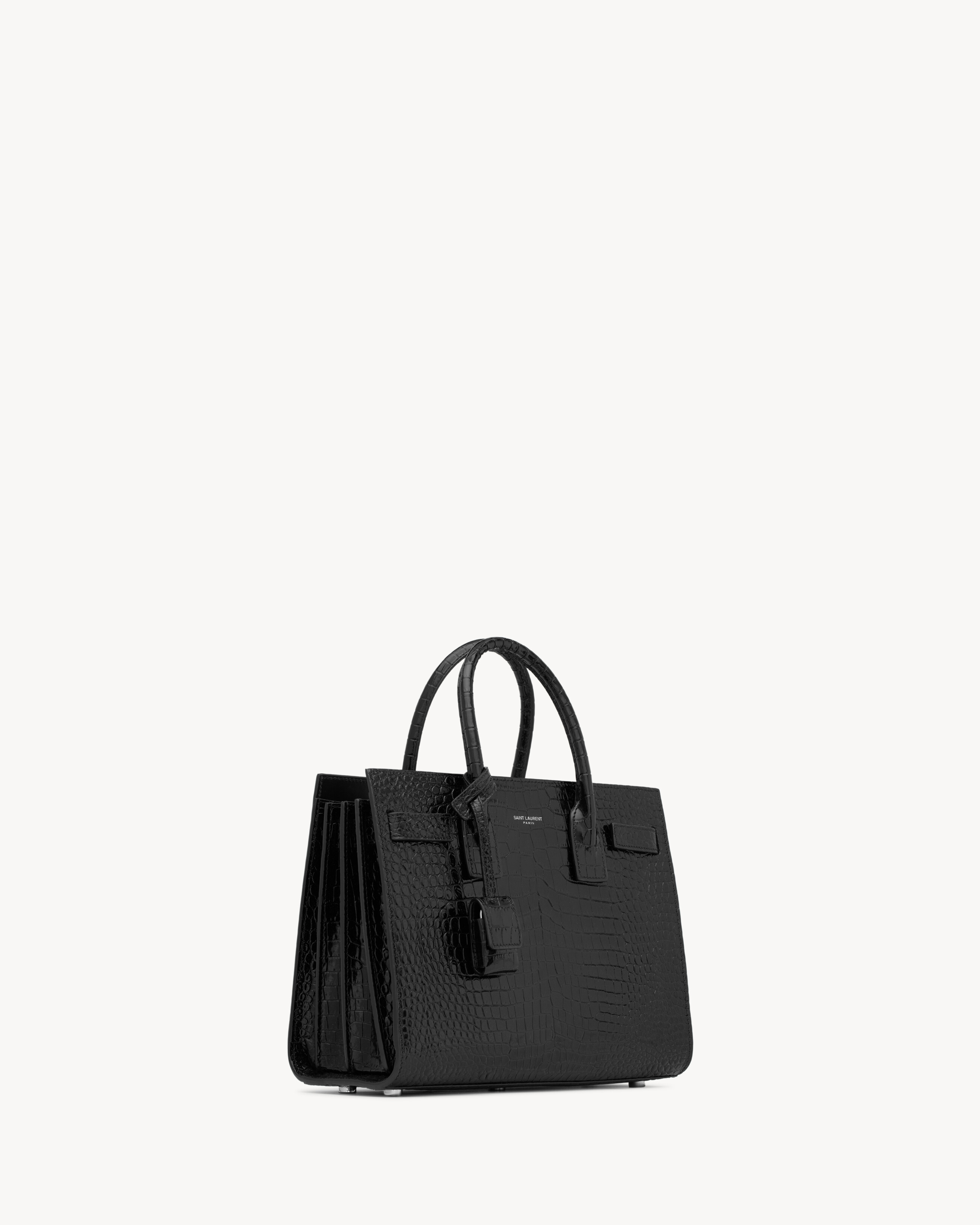 SAC DE JOUR EN CUIR EMBOSSÉ CROCODILE - baby