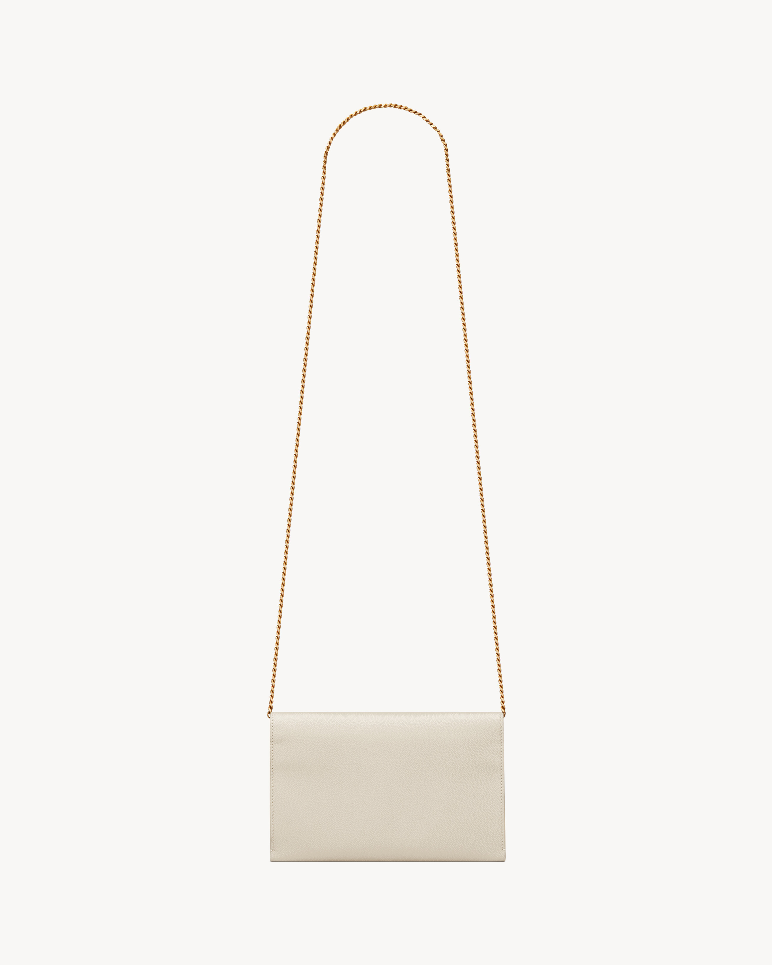 UPTOWN CHAIN WALLET IN GRAIN DE POUDRE EMBOSSED LEATHER