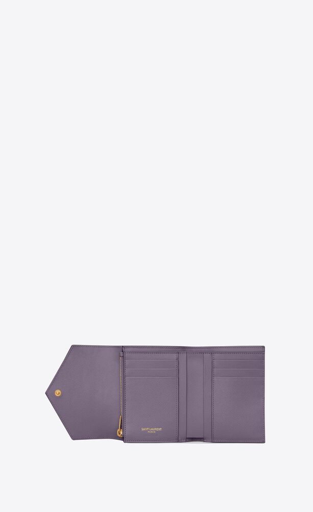 envelope compact tri fold wallet in mix matelassé grain de poudre embossed  leather