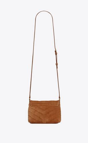 loulou toy strap bag in "y" quilted suede and smooth leather