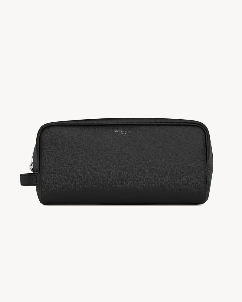 SAINT LAURENT PARIS Grooming case in grain de poudre embossed