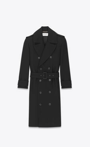 military trench coat in wool