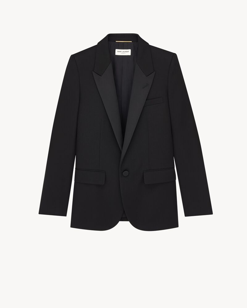 single-breasted tuxedo jacket in grain de poudre