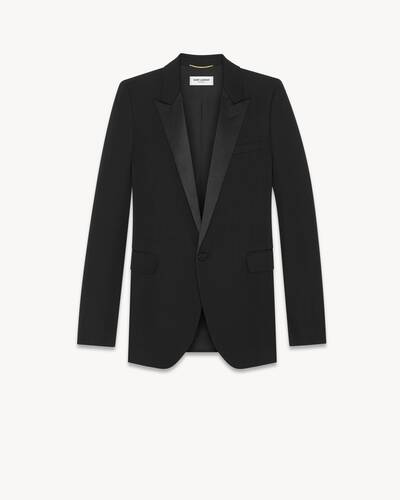 double-breasted tuxedo jacket in grain de poudre