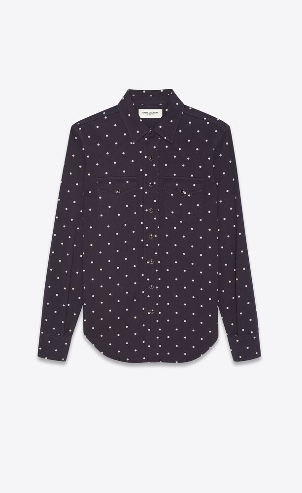 western shirt in dotted cotton twill