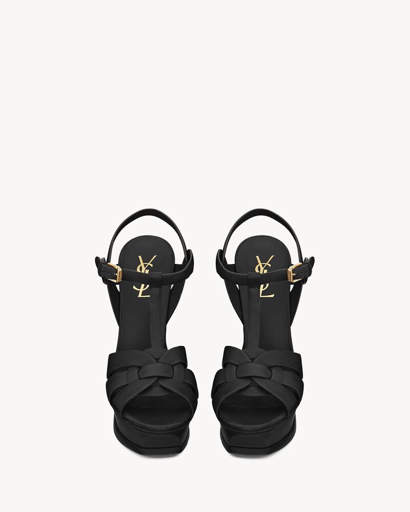 TRIBUTE platform sandals in smooth leather