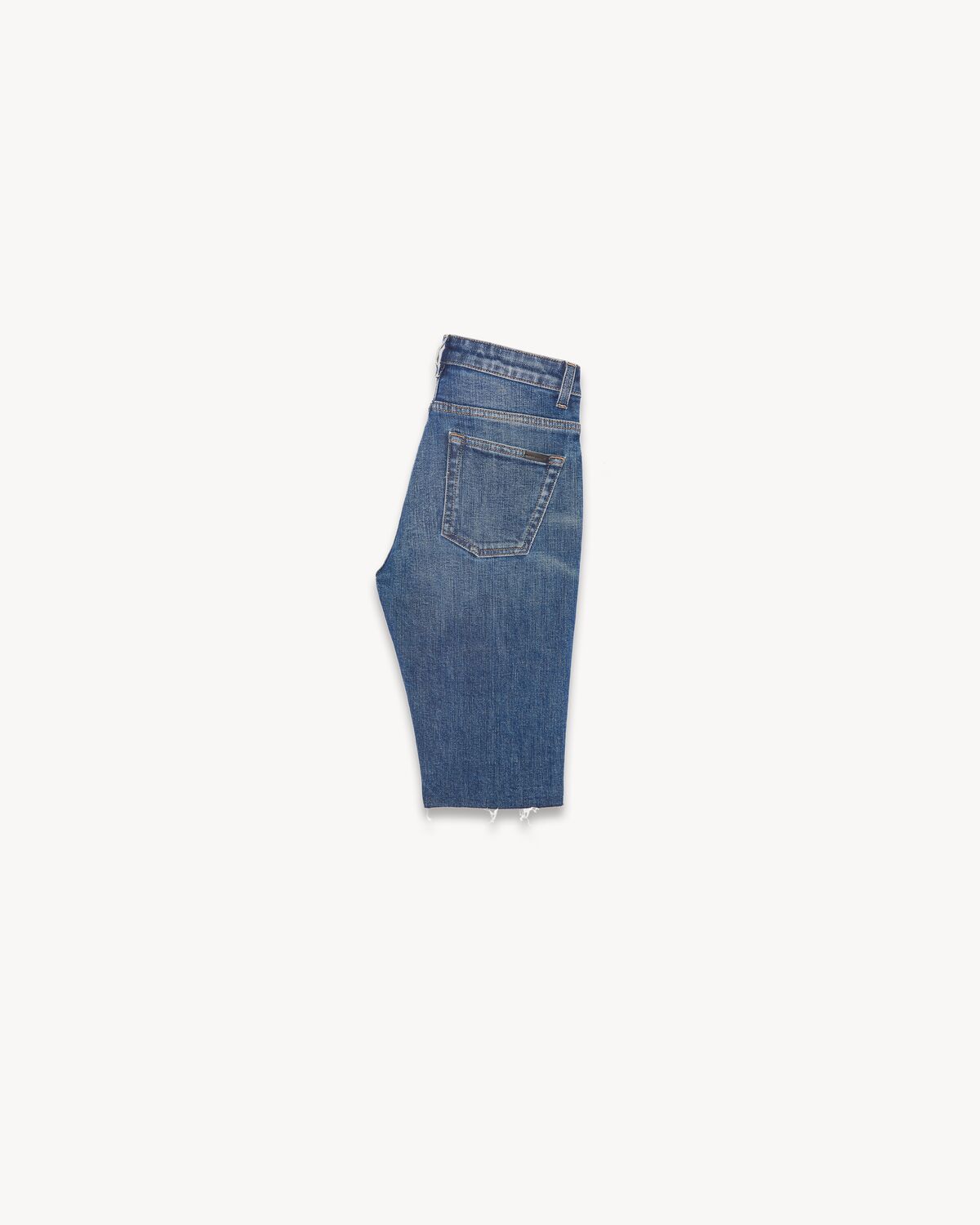 skinny-fit bermuda shorts in rain blue stretch denim