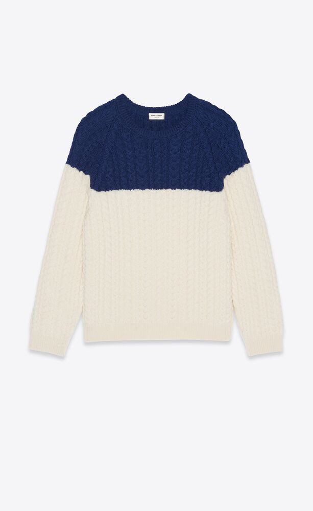 boxy-fit patchwork sweater in wool
