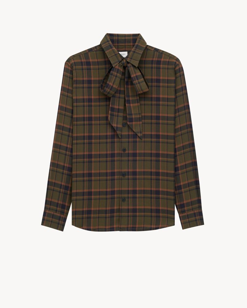CASSANRE lavallière shirt in cotton plaid