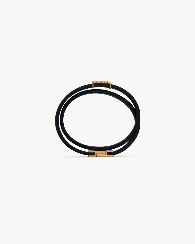 CASSANDRE bracelet double tour en cuir et métal