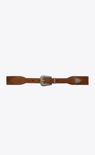 folk buckle belt in suede and metal