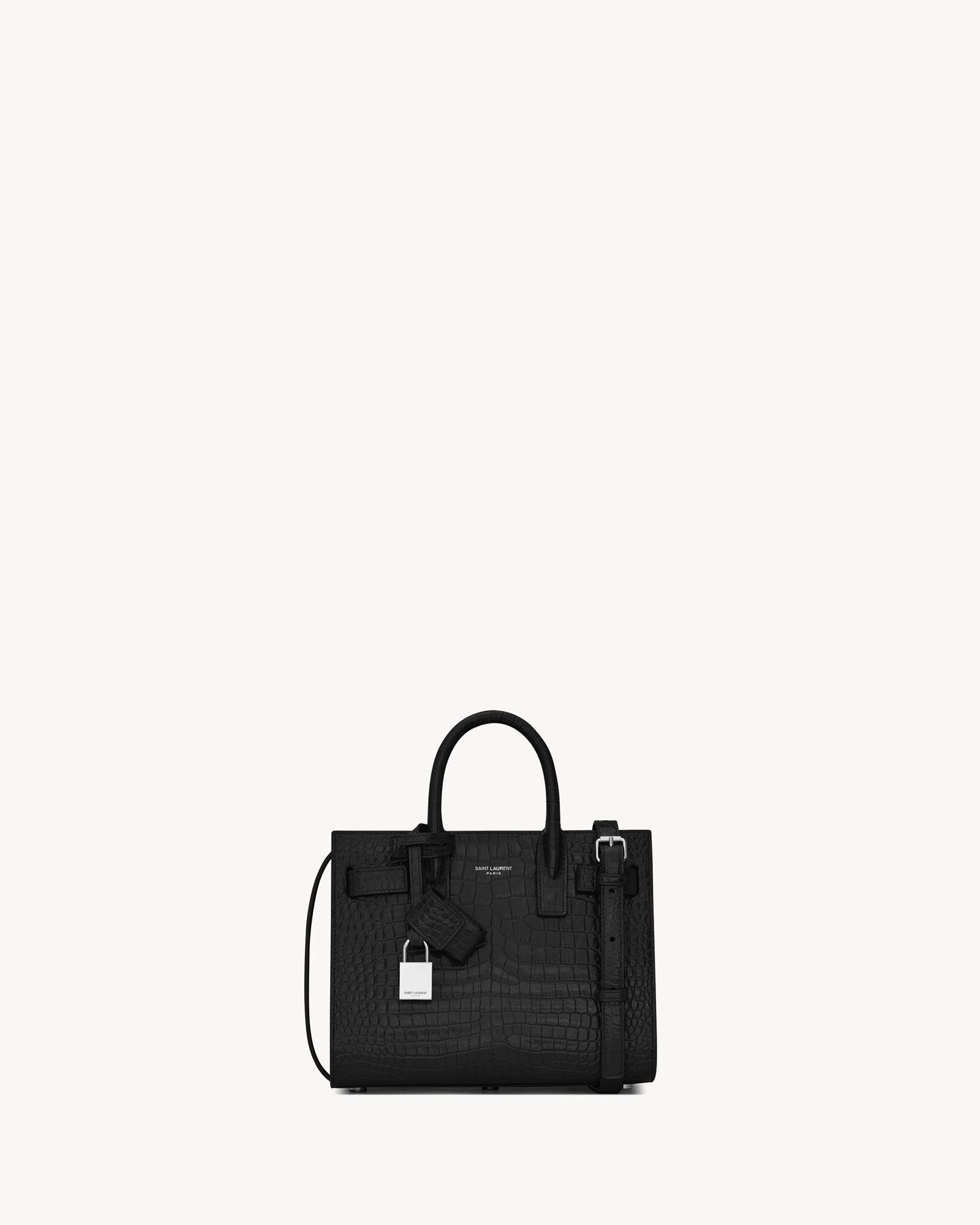 SAC DE JOUR IN CROCODILE-EMBOSSED LEATHER - NANO — 392035DND1N1000