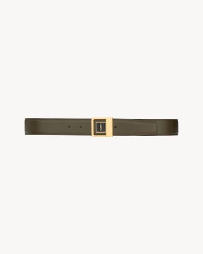 【Saint Laurent】リバーシブルレザーベルト カサンドラ ベルト（ブラックレザー） | Saint Laurent サン
