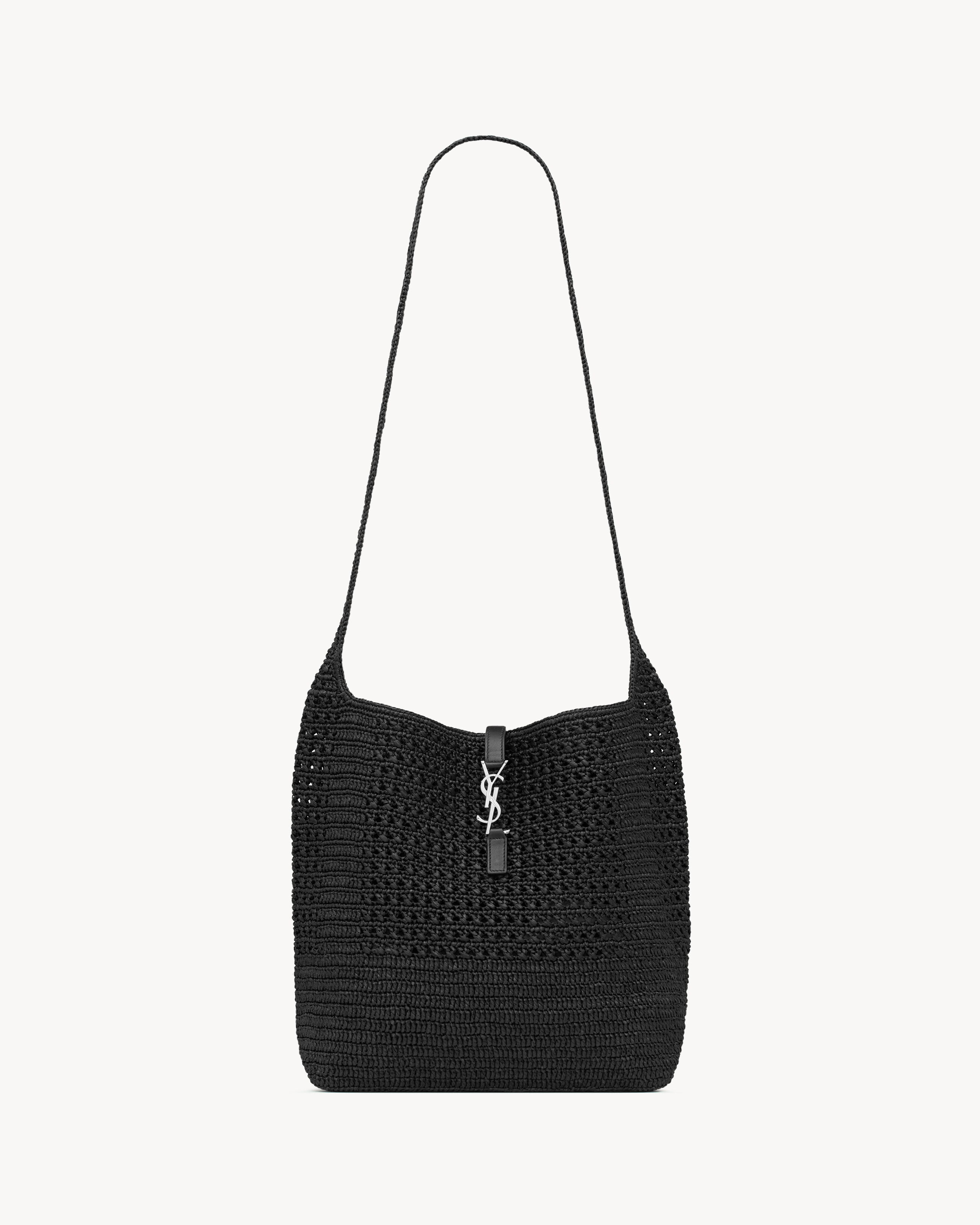 LE 5 À 7 medium tote in raffia | Saint Laurent | YSL.com