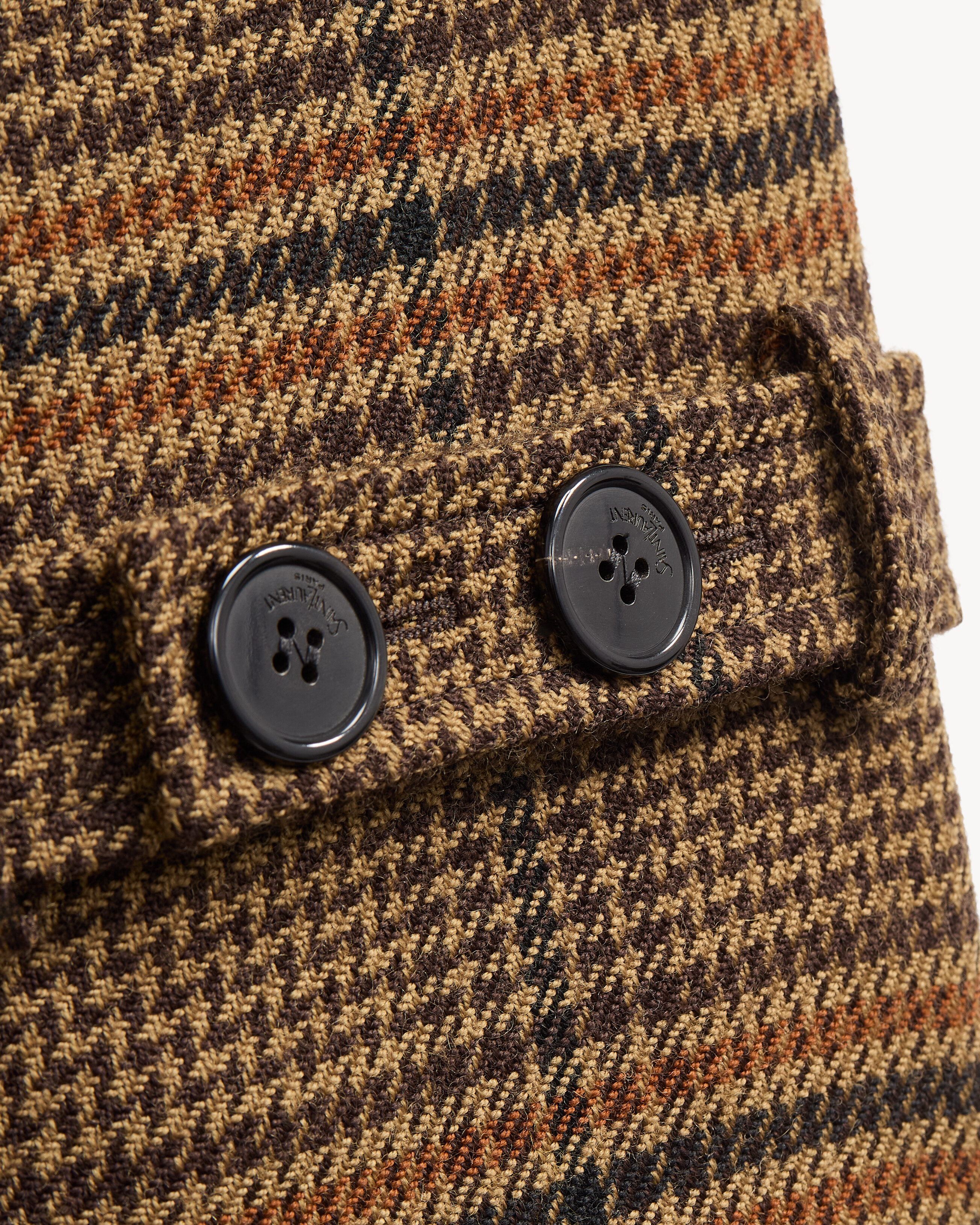 Manteau long en laine Prince de Galles