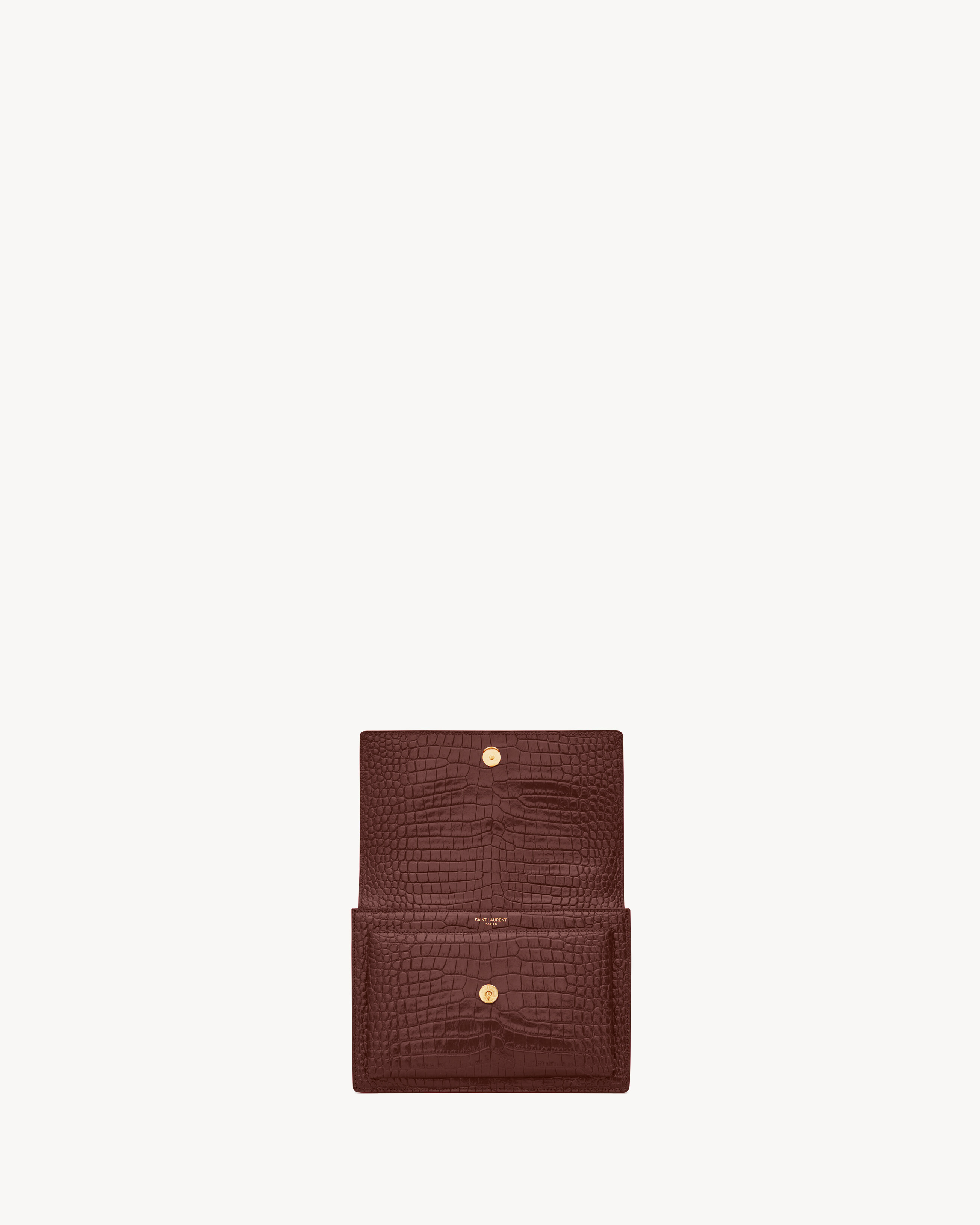 SUNSET Medium tasche aus glanzleder mit krokodilledereffekt