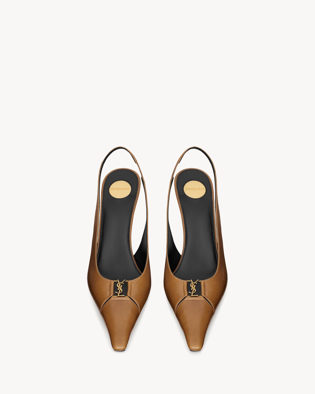 babylone breteuil slingbacks en cuir lisse