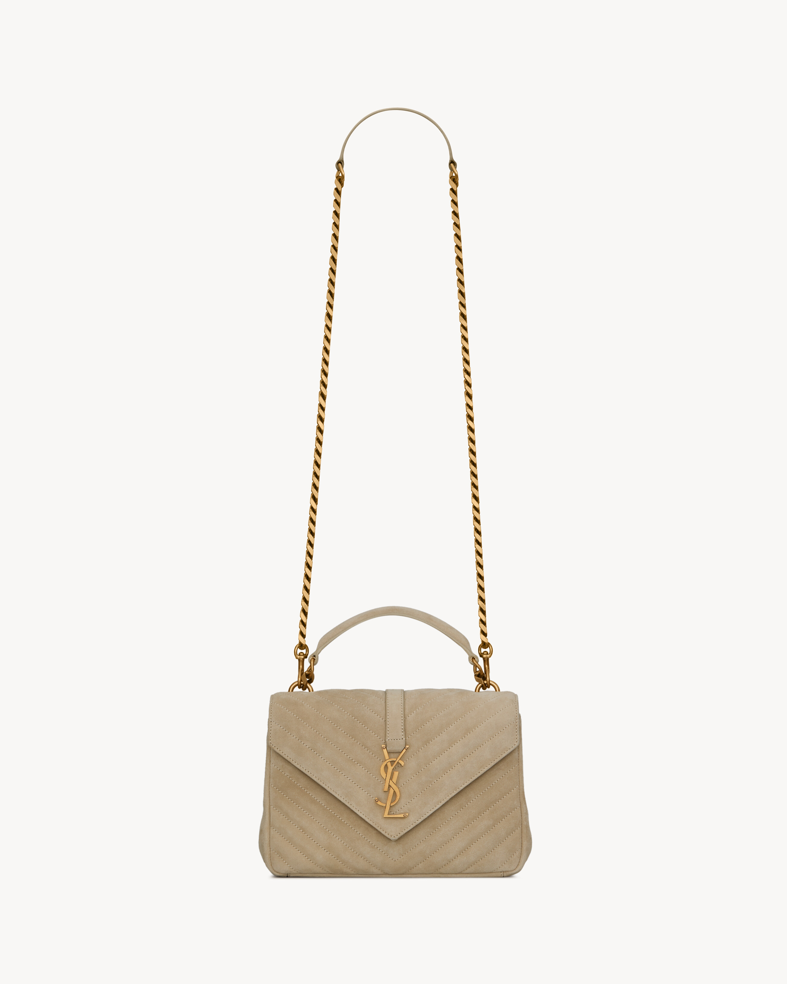 Saint laurent best sale college bag beige