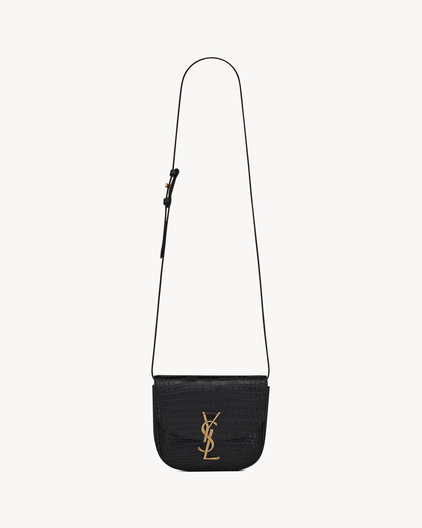 KAIA SMALL SATCHEL IN SHINY CROCODILE-EMBOSSED LEATHER | Saint Laurent |  YSL.com