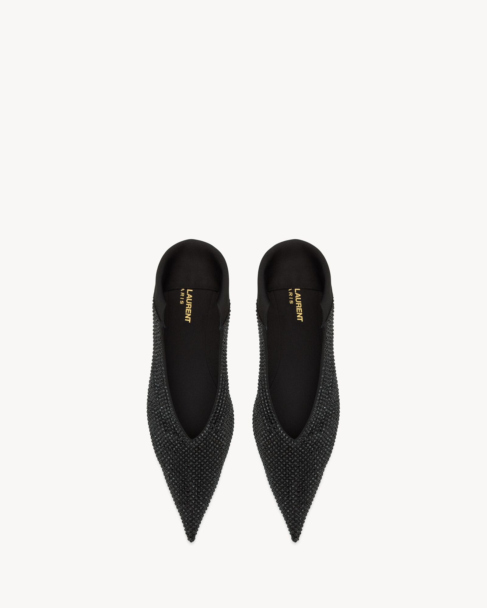 NOUR slippers in satin crepe and rhinestones | Saint Laurent | YSL.com