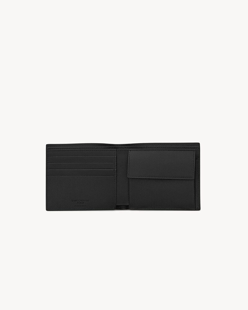 SAINT LAURENT PARIS EAST/WEST WALLET WITH COIN PURSE IN GRAIN DE POUDRE LEATHER