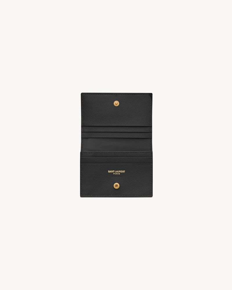 CASSANDRE MATELASSÉ FLAP CARD CASE IN GRAIN DE POUDRE LEATHER