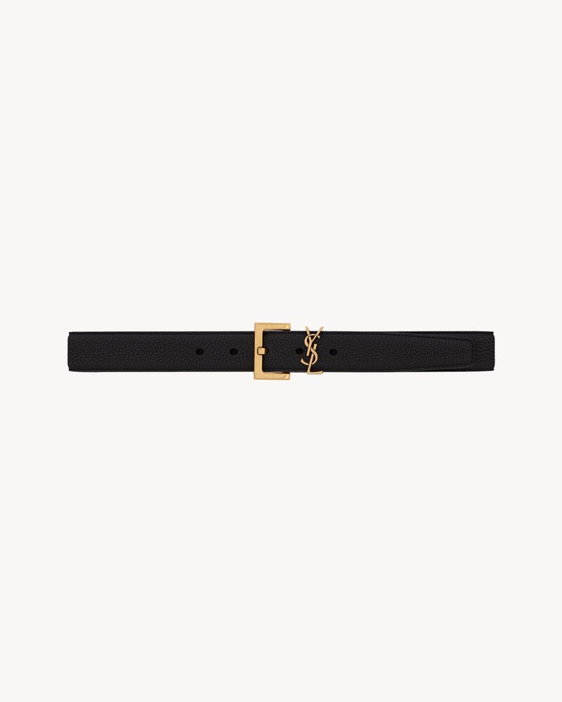 CASSANDRE BELT WITH SQUARE BUCKLE IN GRAINED LEATHER