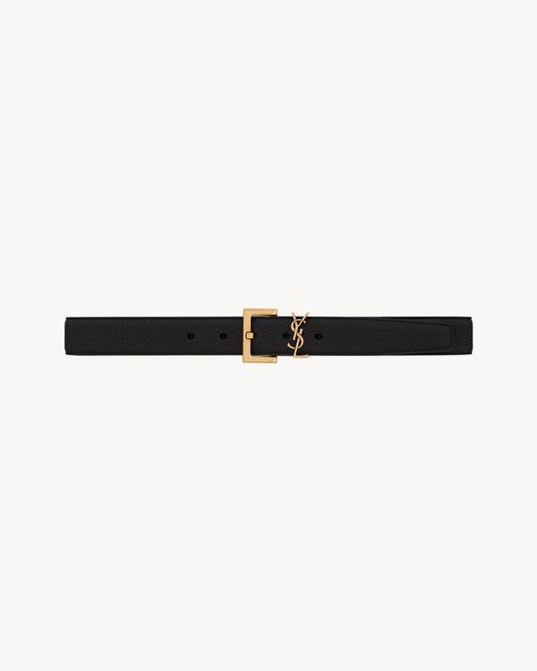 CASSANDRE BELT WITH SQUARE BUCKLE IN GRAINED LEATHER