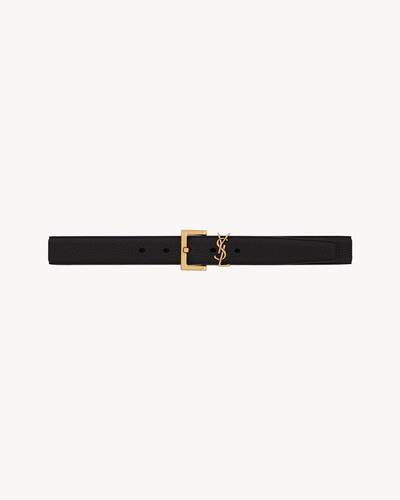 CASSANDRE BELT WITH SQUARE BUCKLE IN GRAINED LEATHER | Saint Laurent ...